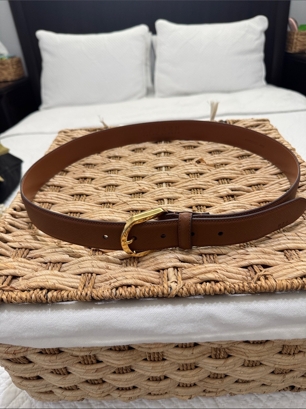 Lauren Ralph Lauren Tan Leather Belt 41 inches long - Picture 4 of 6